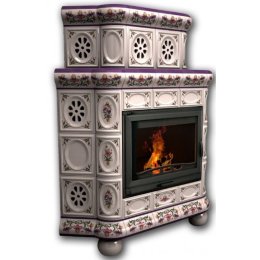 Каминная облицовка КимрПечь Медальон угловая двухъярусная Ирисы